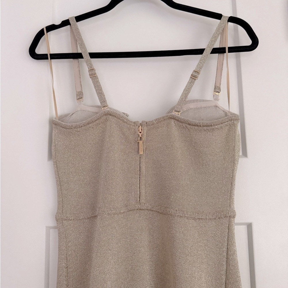 Cult Gaia Soraiya Floral Appliquéd Knit Dress Fog Shimmer NEW with tags - Picture 5 of 10